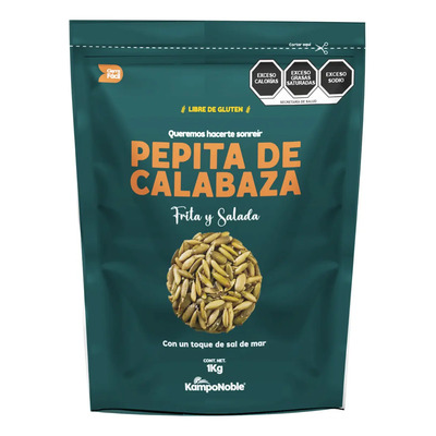 Pepita de Calabaza Frita & Salada | Contenido Neto: 1 Kg | Semilla de Calabaza 100% Mexicana | KampoNoble | Meses sin interés