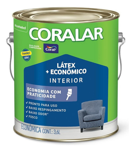 Tinta Parede Teto Coralar Látex + Econômico Acrílico 3,6l