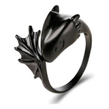 Anillo Dragon Negro Ajustable Abierto Anime