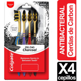 Cepillo Dientes Colgate Zig Zag Antibacterial Carbon Pack X4