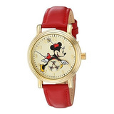 Reloj Disney Minnie Mouse Para Mujer De Aleacion Dorada Vint