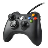 Controle Compatível Xbox 360 C/ Fio Em Joystick Computador Cor Preto