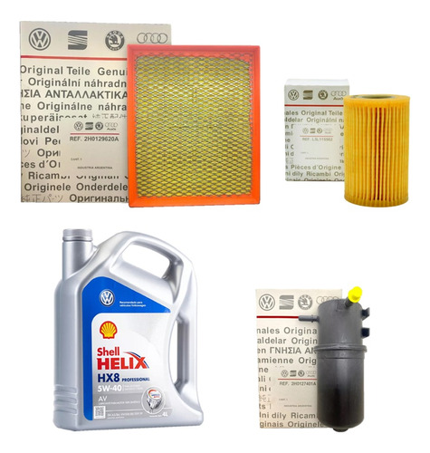 Kit Filtros + Aceite Shell 5w40 Vw Amarok 2.0 Tdi 2010/2014