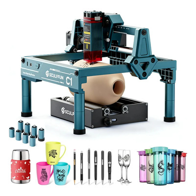 Máquina De Mini Grabado Láser Sculpifun C1 3w 150*130mm Con Mini Rodillo | Envío gratis