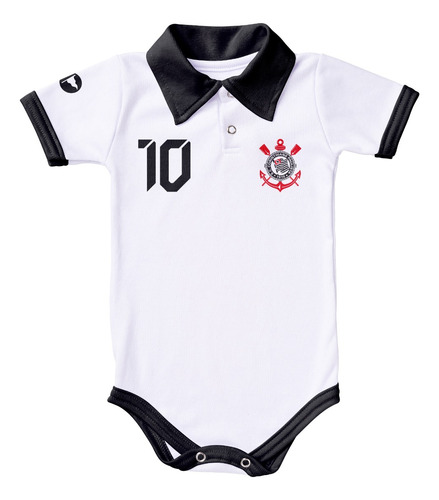 Body De Bebê Corinthians Camisa Polo Roupinha Time Futebol.