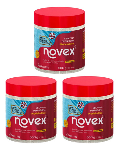 Gelatina Novex Meus Cachos De Cinema 500g - Kit C/ 3un