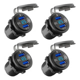 4 Tomas Usb De 12 V, Cargador De Coche Usb Dual Quick Charge