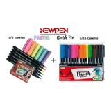 Caneta Pincel Brush Newpen + Caneta Pincel Brush Pastel Kit