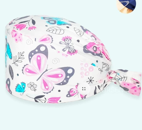 Cofia Clínica Gorro Quirúrgico Diseños Medico Mariposa G201