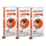 Kit 3 Antipulgas E Carrapatos Bravecto Msd Saúde De 4.5 A 10kg Cor Laranja