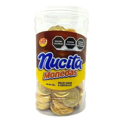 Monedas De Chocolate Nucita Blister Vitrolero 120 Pzs