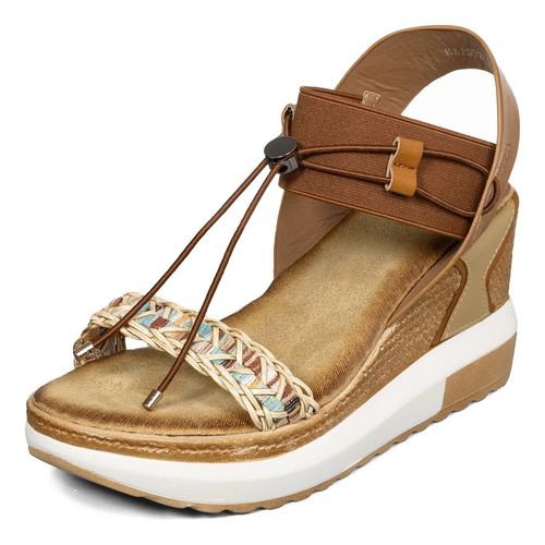 Weide Sandalias Mujer Estilo Vintage, Cuña De 8 Cm Y Cómoda