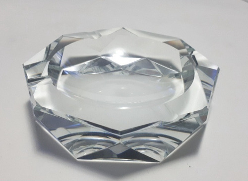 Cenicero Exagonal De Cristal Platinado Individual 6.5cm