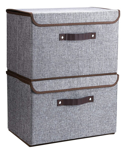 2 X Cajas Con Tapa Organizadora Plegables Ropa Juqguetes 