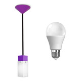 Colgante Techo Led Foco Lámpara Violeta Interior Luz Día 12w Color Negro