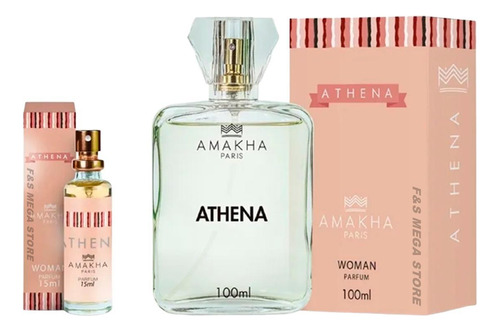 Kit Perfume Feminino Athena Amakha Paris 100ml E 15ml Bolsa