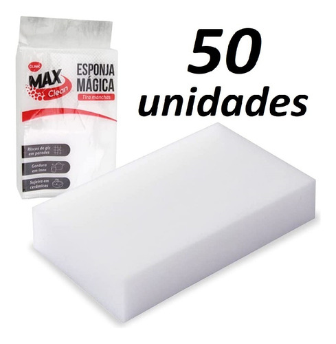 Kit 50 Esponjas Mágica Melamina Tira Mancha Bucha Limpa Tudo