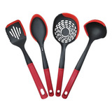 Kit Utensílios De Silicone Ichef Polishop Red