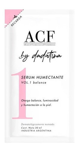 Acf By Dadatina Serum Humectante Vol. 1 Balance Refill X 30 