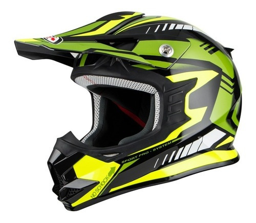 Casco Enduro Cross Nzi Knobby Schock Green  -motoclick