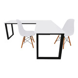 Conjunto Mesa Industrial Organizadora Cozinha Minimalista