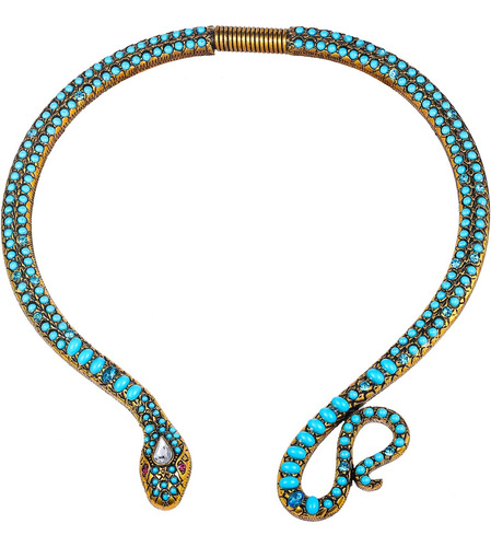 Flyonce Gargantilla De Serpiente Azul Turquesa Para Mujeres 