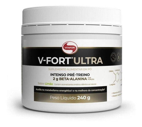 Pre Treino V Fort Ultra Intenso (240g - 30 Doses) - Vitafor