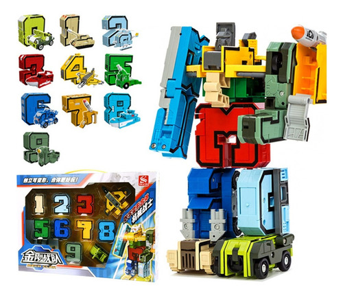 Paquete De 10 Números De Equipo Transformer Robot Toy Kids