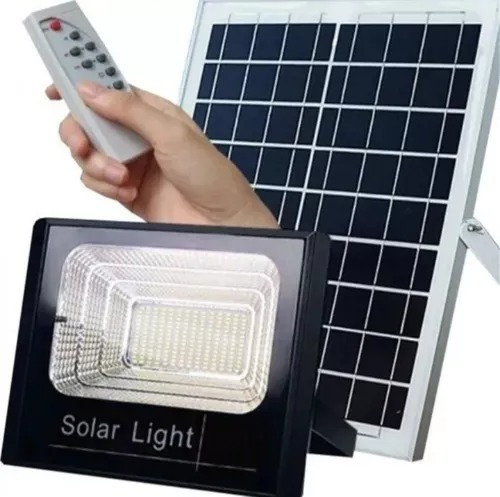 Foco Solar 600 Watts Panel Separado+ Control Remoto Ip66 Color De La Carcasa Negro