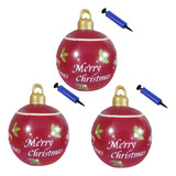 Esferas Navideñas Gigantes De Pvc De 3 X 60 Cm