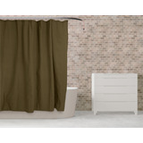 Cortina Baño Tela Algodon Tusor Liso 180x180 + Ganchos Pvc