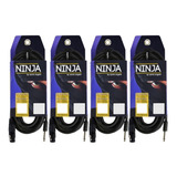 Kit 4 Cabos Xlr P10 Santo Angelo Ninja Lw B 30ft 9,15m