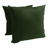 2 Capas Almofada Veludo Cores Lisas Decoração 45x45cm Cor Verde