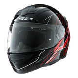 Casco Moto Integral Ls2 352 Rookie Chaser - En Teo Motos Color Negro Y Rojo Tamaño Del Casco Xxl