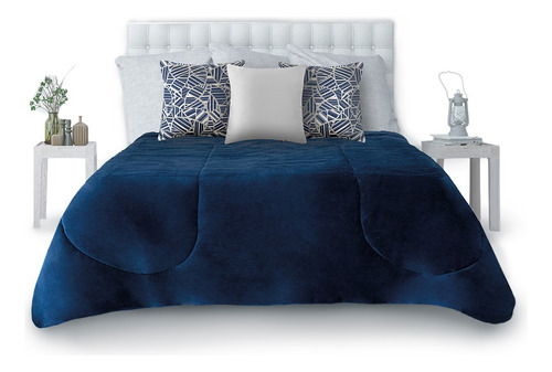 Cobertor Liso Azul Mega King Size Dormireal Edredón Térmico