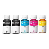 Kit  X5 Botellas De Tinta Hp 2 Gt53 Negro Y Gt52 Tricolor