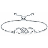 Brazalete - Silver Infinity Endless Love Bracelet For Women 