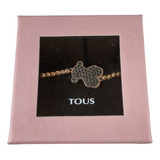 Pulsera Oso Tous De Plata Vermeil Rose Cordon Ajustable