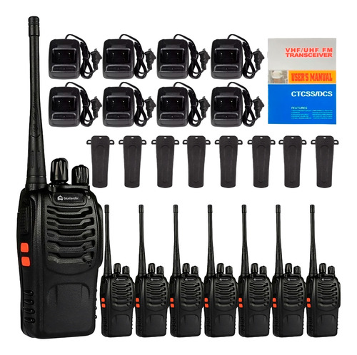 8 Radios Walkie Talkie Largo Alcance 16 Canales 400-470mhz