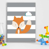 Placa Decorativa Quadro Baby Fox Raposa Infantil Tamanho M|