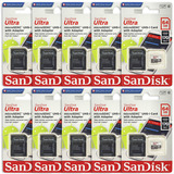 Kit Com 10 Cartão De Memória Sandisk Ultra 64gb Micro Sd