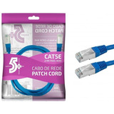 3 X Cabos De Rede Patch Cord Cat5e Ftp 2m Bindado 5+ (azul)