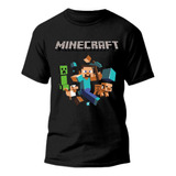 Camiseta Básica Minecraft Infantil  Camisa 100% Algodão