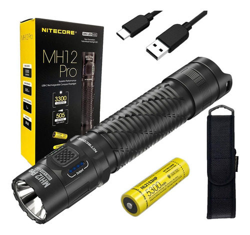 Lanterna Tática Nitecore Mh12 Pro 3300 Lúmens 505 Metros Luz Branca