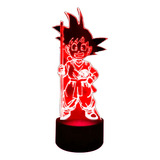 Lampara Ilusión 3d Dragón Ball Niño Goku 