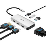 Adaptador Usb C A Doble Hdmi 4k 60hz, 7 En 1 Usb C Estación 