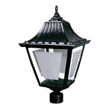 Punta De Poste Farol Negro Con Cristal Esmerilado 37cm Calux