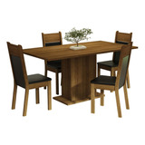 Juego De Comedor Elisa Con 4 Sillas Marron/negro