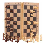 Ajedrez Tablero De Madera Set Juego De Mesa Plegable Sulidaa