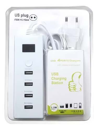 Cargador Eléctrico Inteligente Estación Carga X4 Puertos Usb